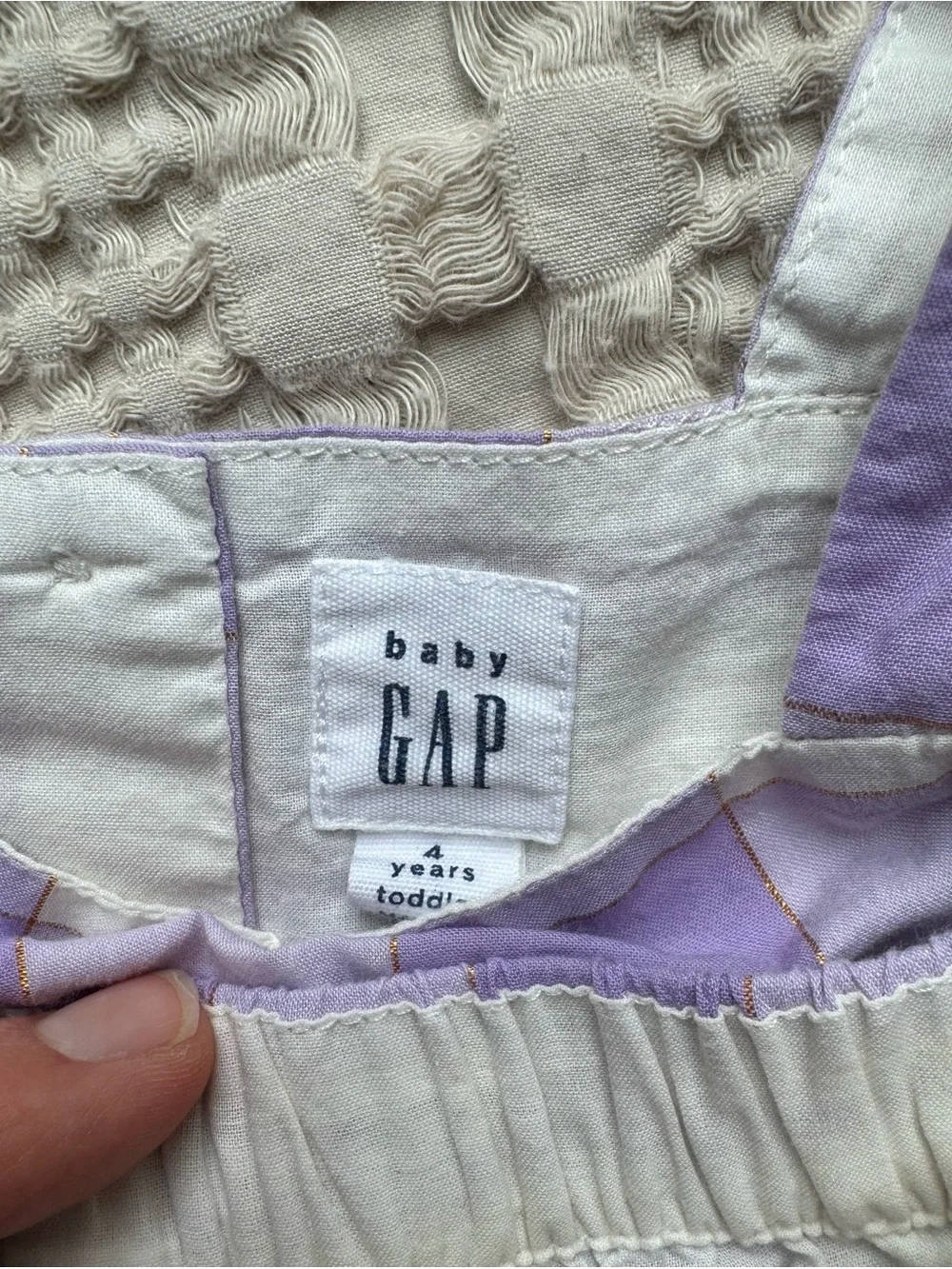 GAP Lavender and White Checkered Matching Set